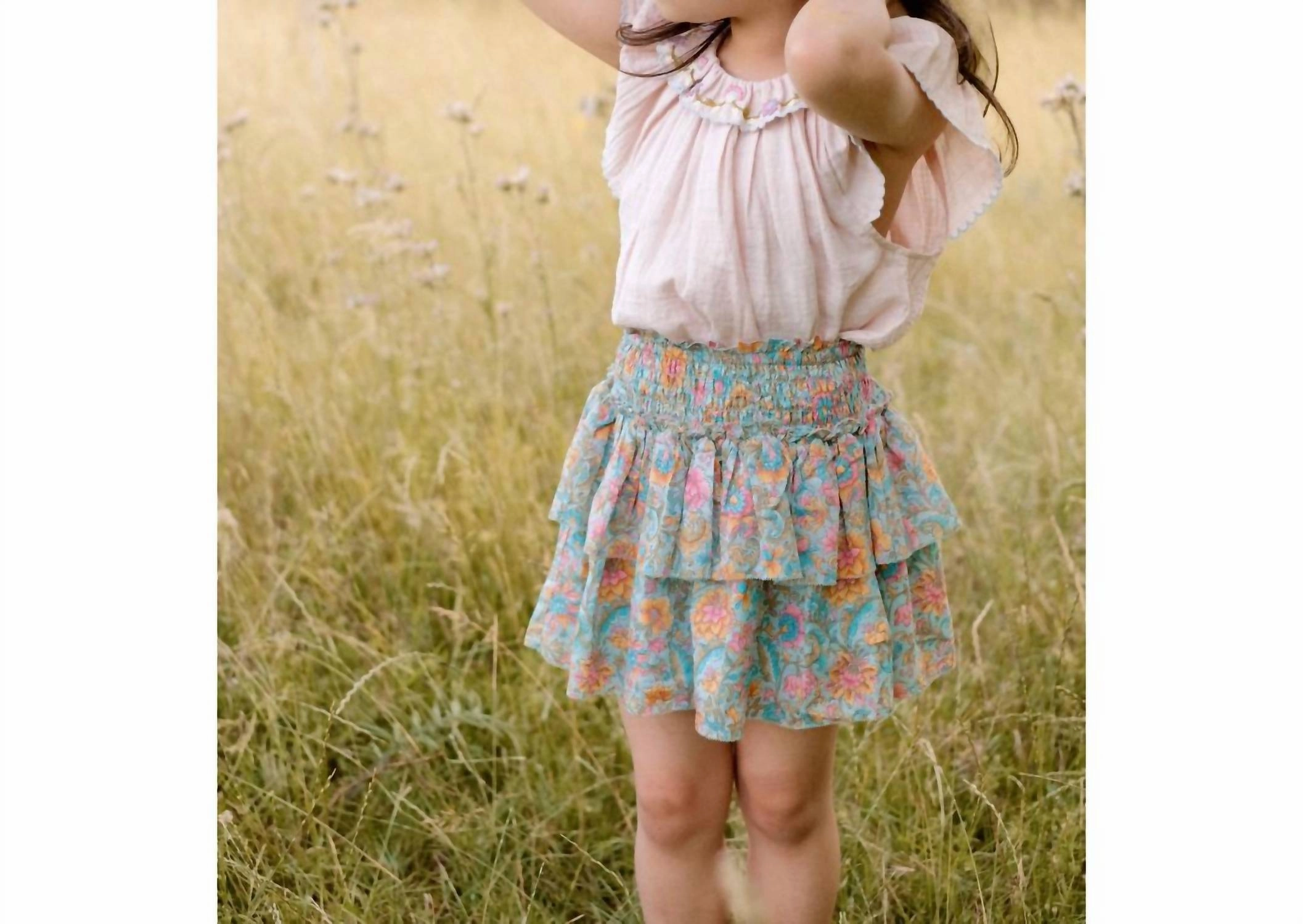 Girl's Antoinette Double Gauze Blouse In Pink Girls Tunic Top