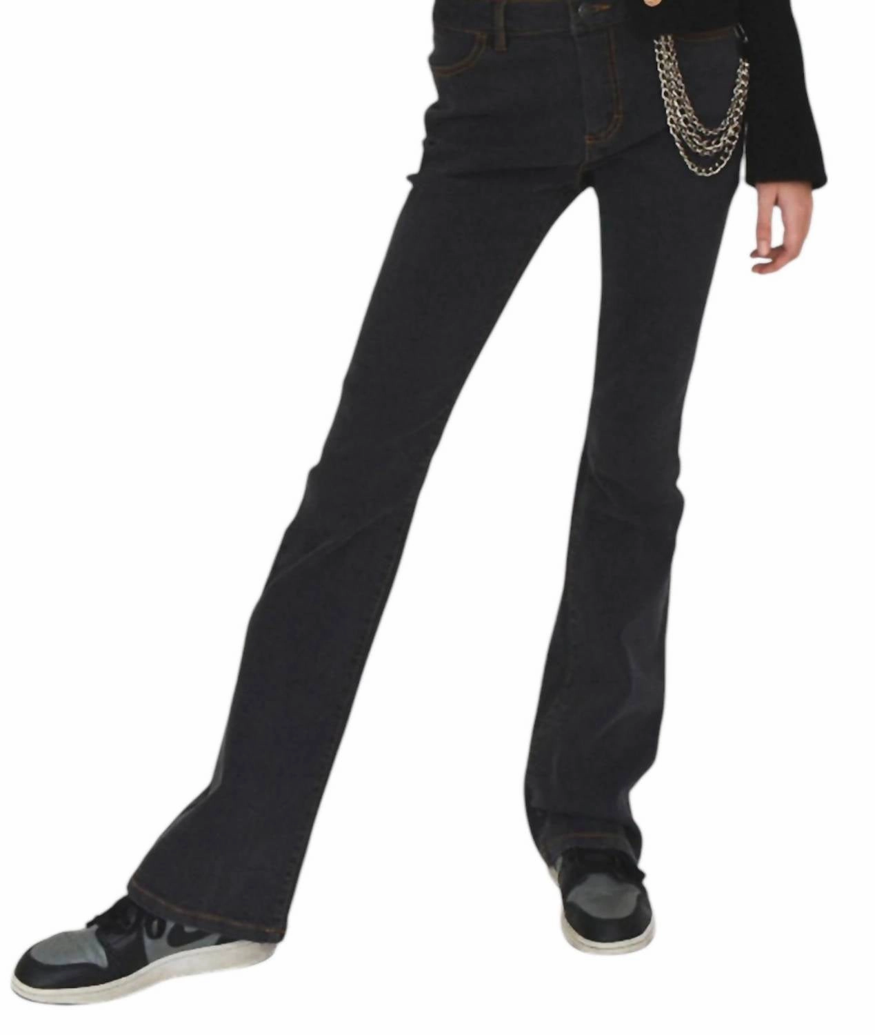 Girl's Bennett Flare Jeans In Black girls bootcut jeans, stretch denim girls