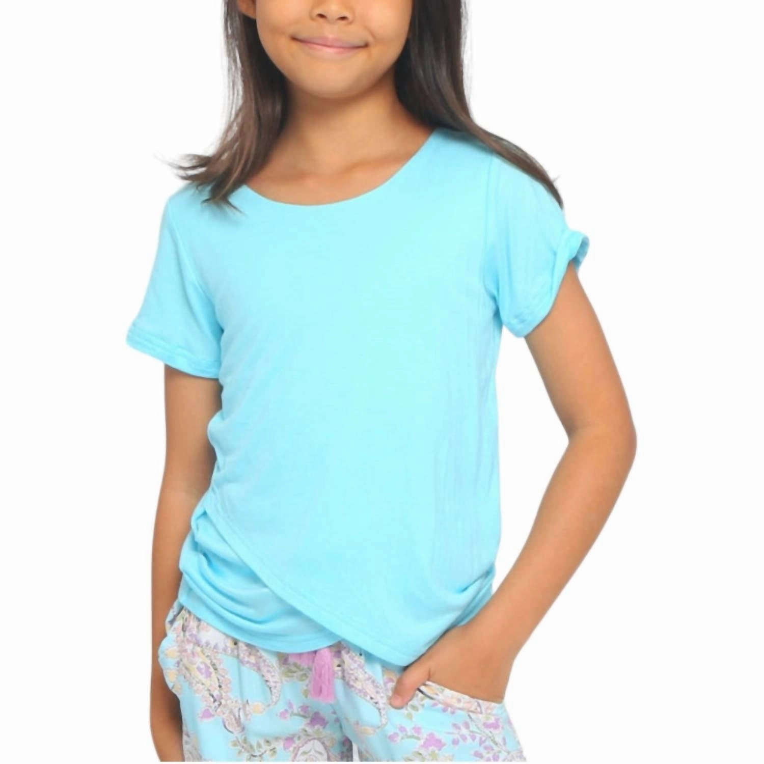 Girl's Bree Tee In Lagoon Girls Tunic Top