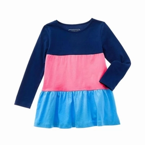 Girl's Callie Tunic Fall Top In Colorblock ruffle tops girls, long sleeve tees girls