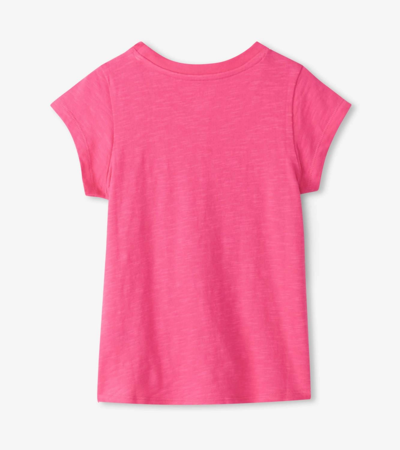 Girl's Chiffon Heart Tie Front Tee In Pink Girls Tunic Top