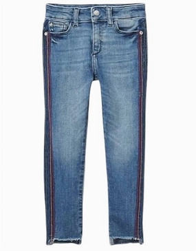 Girl's Chloe Jeans In Thunder Stripe girls bootcut jeans, stretch denim girls