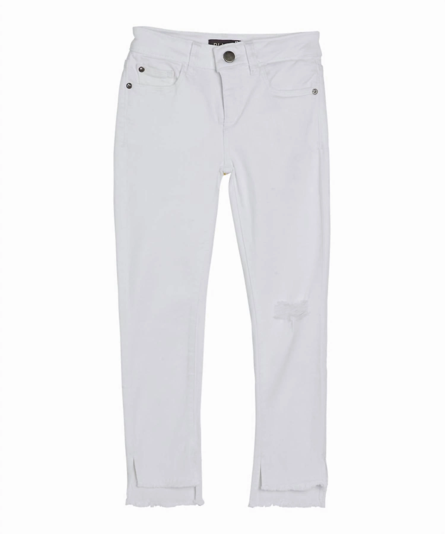 Girl's Chloe Raw Hem Ankle Jeans In White girls bootcut jeans, stretch denim girls