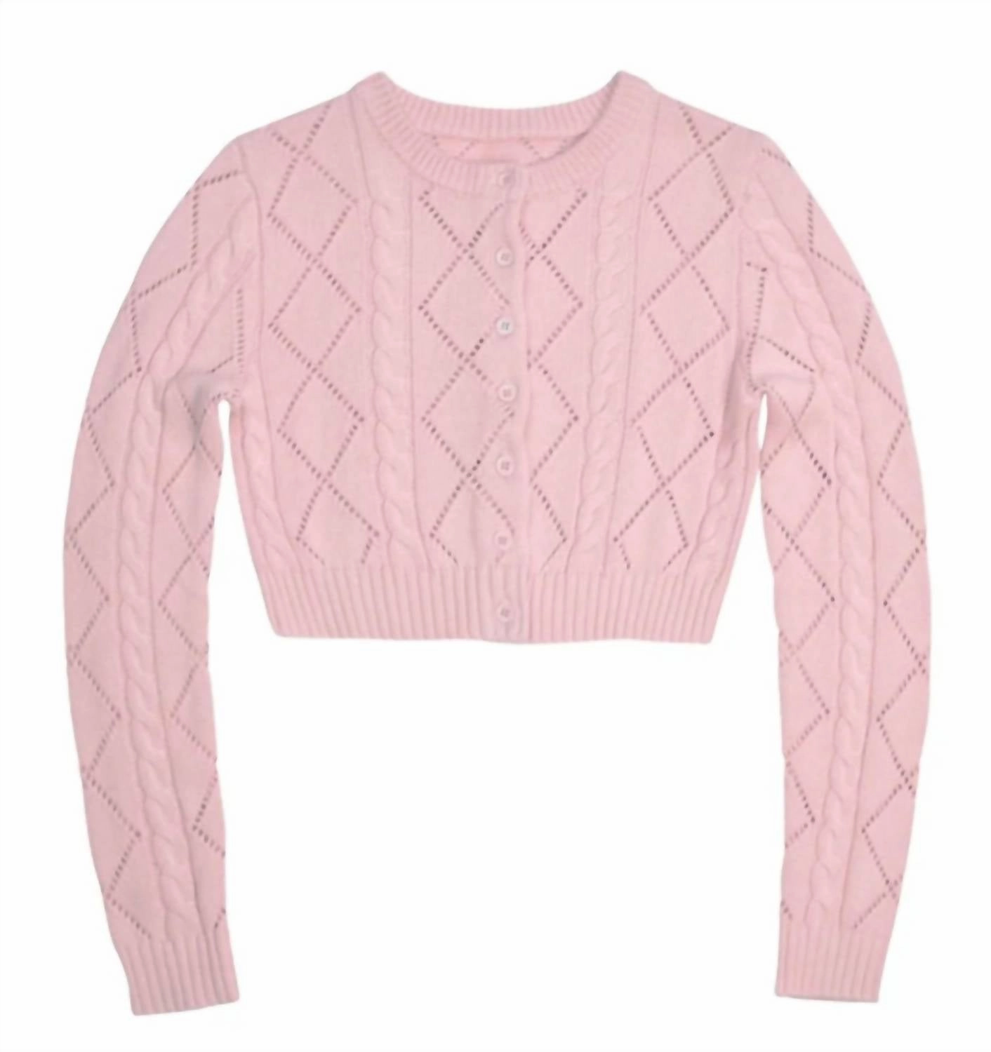 Girl's Claire Cardigan In Pink ruffle tops girls, long sleeve tees girls