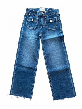Girl's Cori Wide Leg Denim Jean In Dark Wash girls bootcut jeans, stretch denim girls