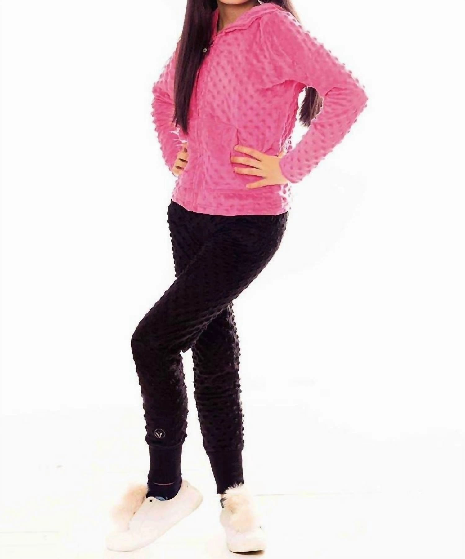 Girl's Cuddle Bubble Slim Leg Jogger In Black Girls Flared Leggings