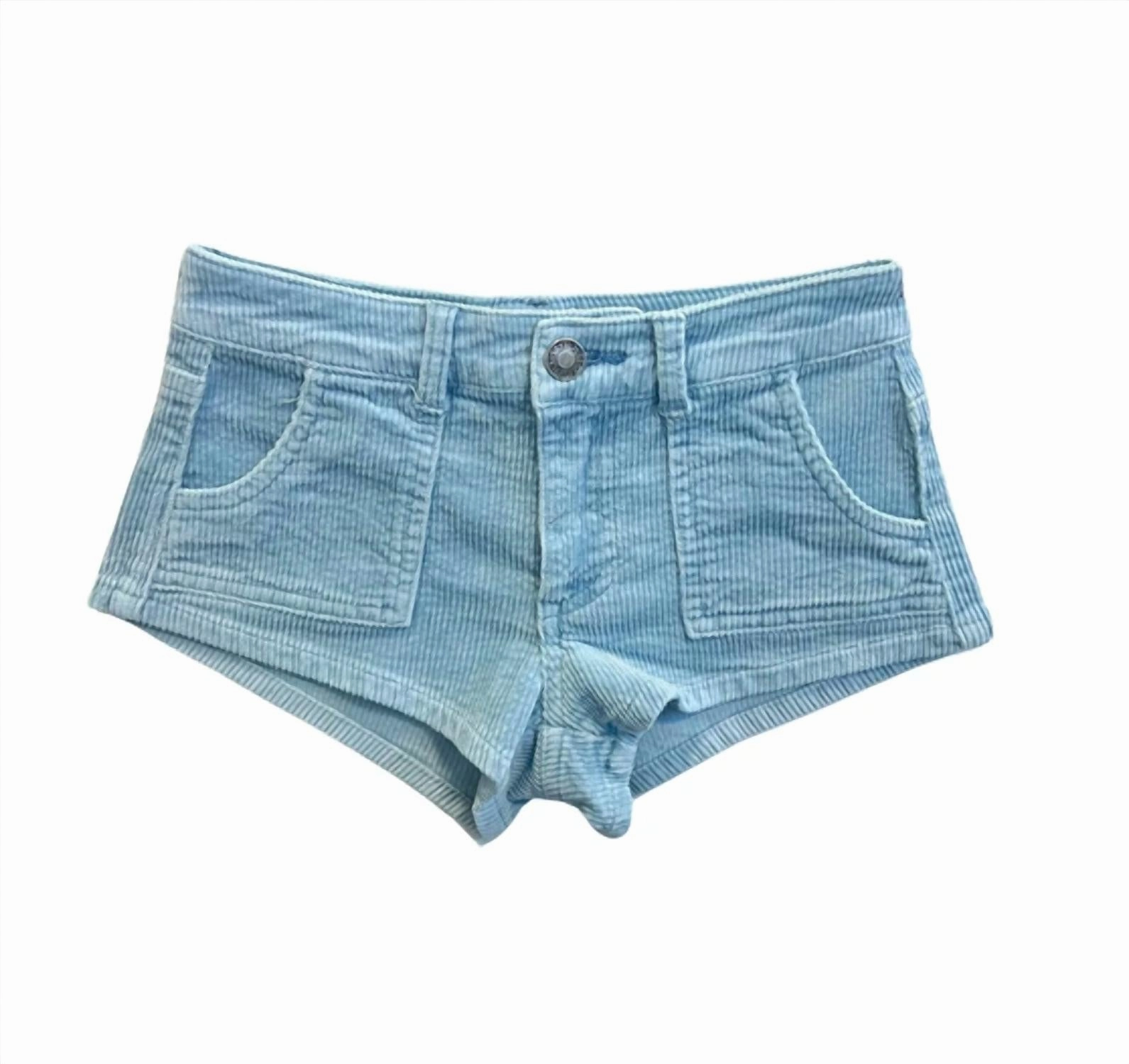 Girl's Denver Corduroy Shorts In Periwinkle Blue girls bermuda shorts, bike shorts girls