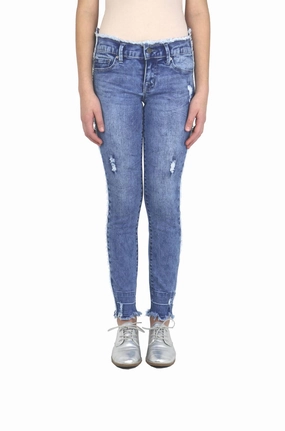 Girl's Distressed High Rise Jeans In Mile High Rise Ankle girls bootcut jeans, stretch denim girls