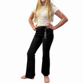 Girl's Dolly Denim Jean In Black girls bootcut jeans, stretch denim girls