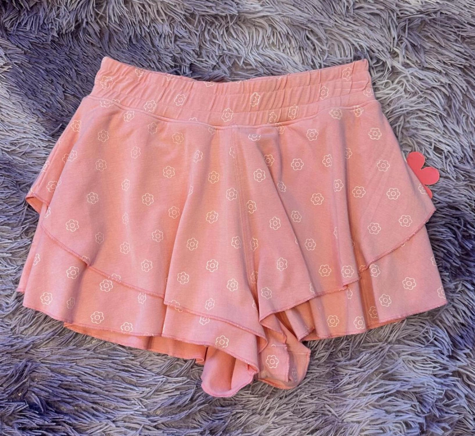 Girl's Floral Ruffle Short In Candy Pink girls bermuda shorts, bike shorts girls
