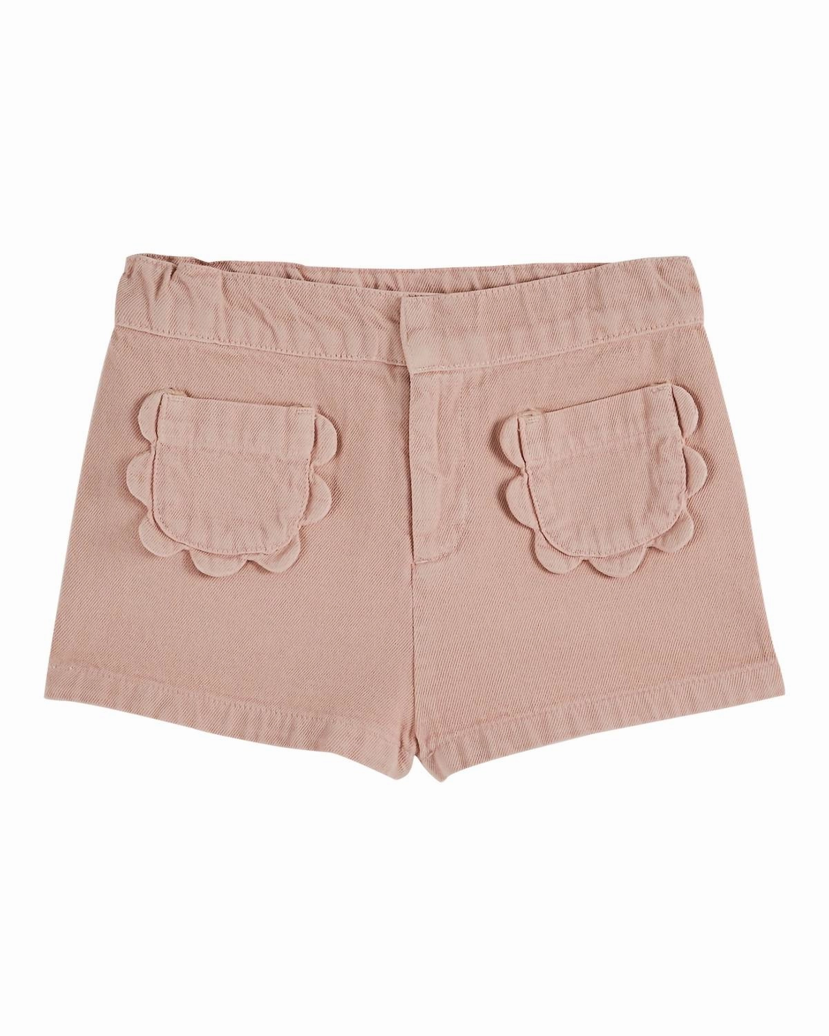 Girl's Flower Pocket Short In Rose Pink girls bermuda shorts, bike shorts girls
