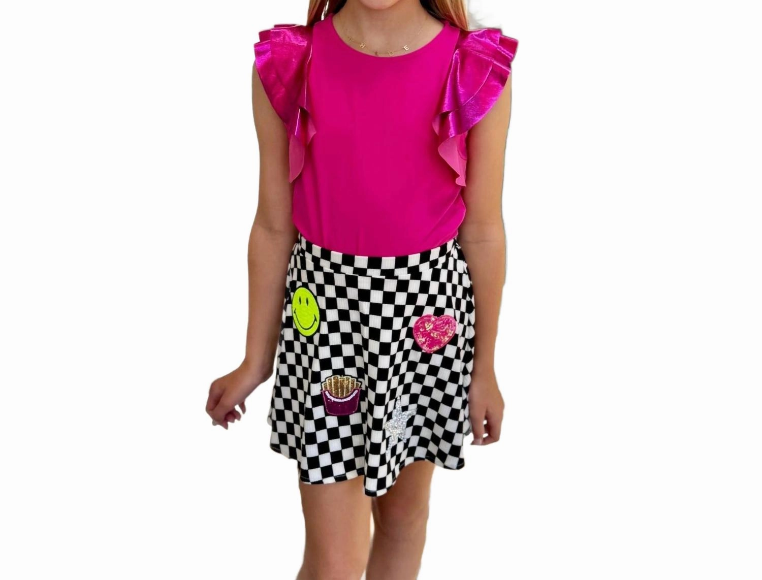Girl's Flutter Sleeve Top In Pink Girls Tunic Top