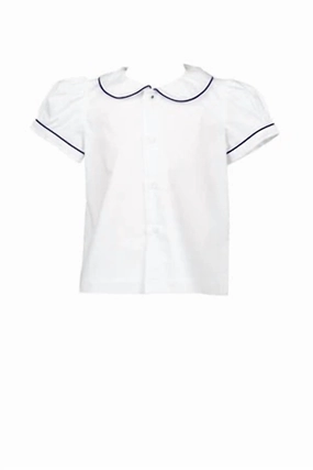 Girl's Francois Dotted Shirt In White ruffle tops girls, long sleeve tees girls