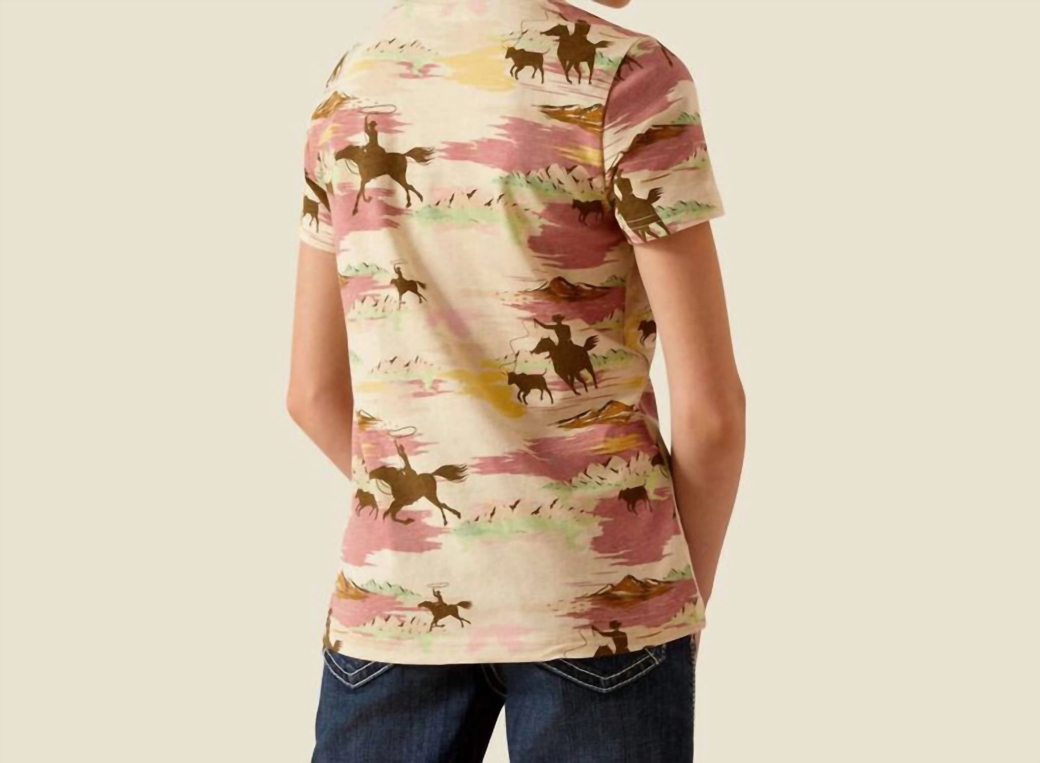 Girl's Hawaiian T-Shirt In Cream Girls Tunic Top