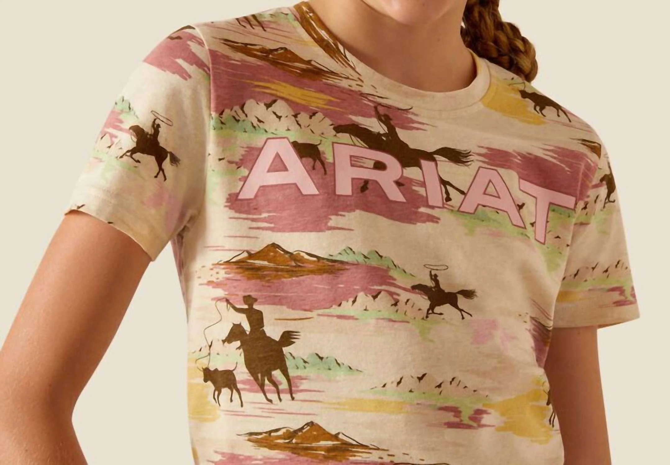 Girl's Hawaiian T-Shirt In Cream Girls Tunic Top
