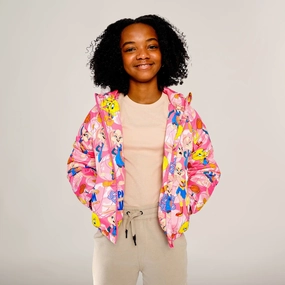 Girl's Heavy Quilted Puffer in New Looney Mash Jacket girls trench coats, waterproof jackets girls