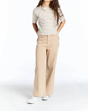 Girl's High Rise Flat Front Wide Leg Crop Jeans In Khaki girls bootcut jeans, stretch denim girls