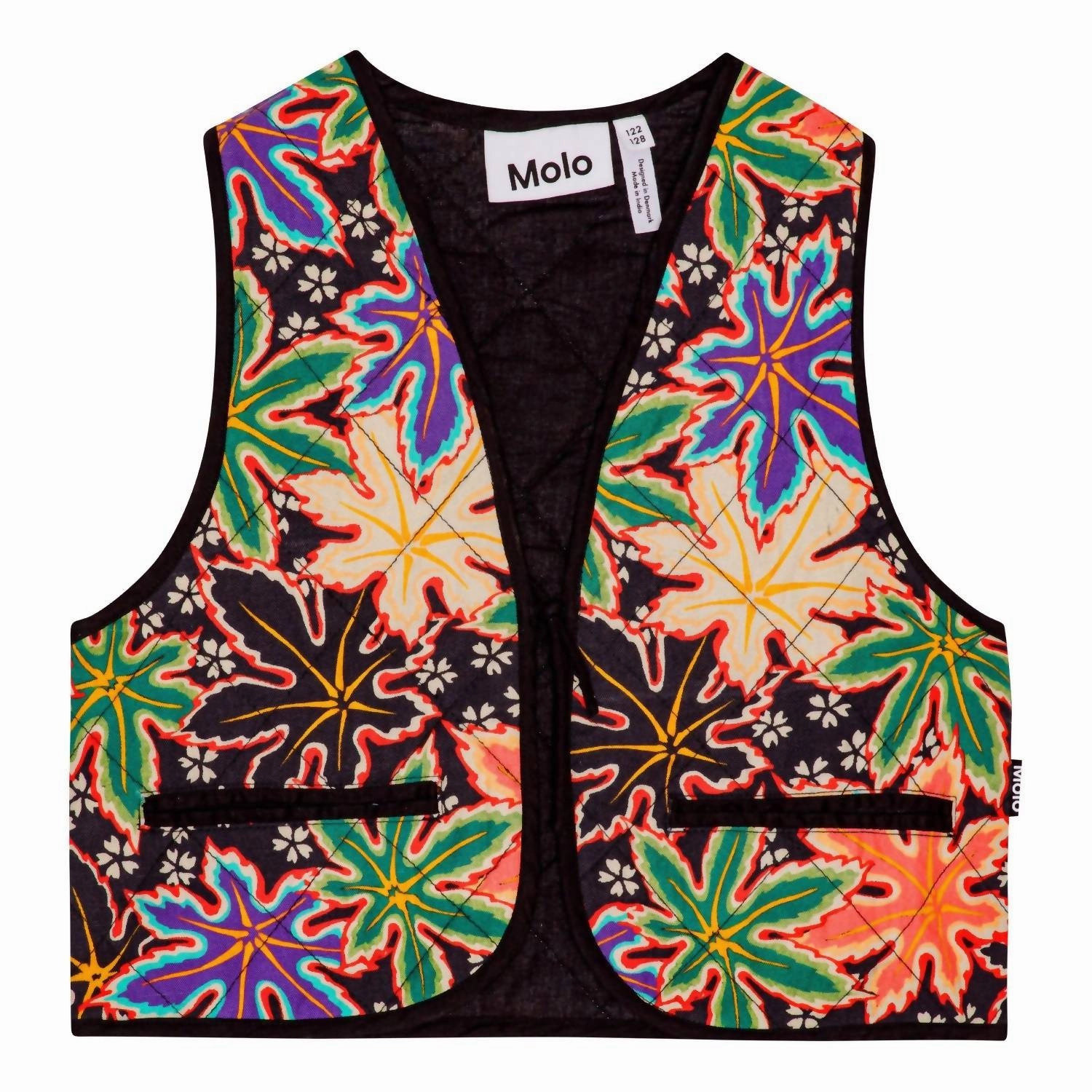 Girl's Hilma Leafy Vest In Green Multi Girls Sherpa Coat