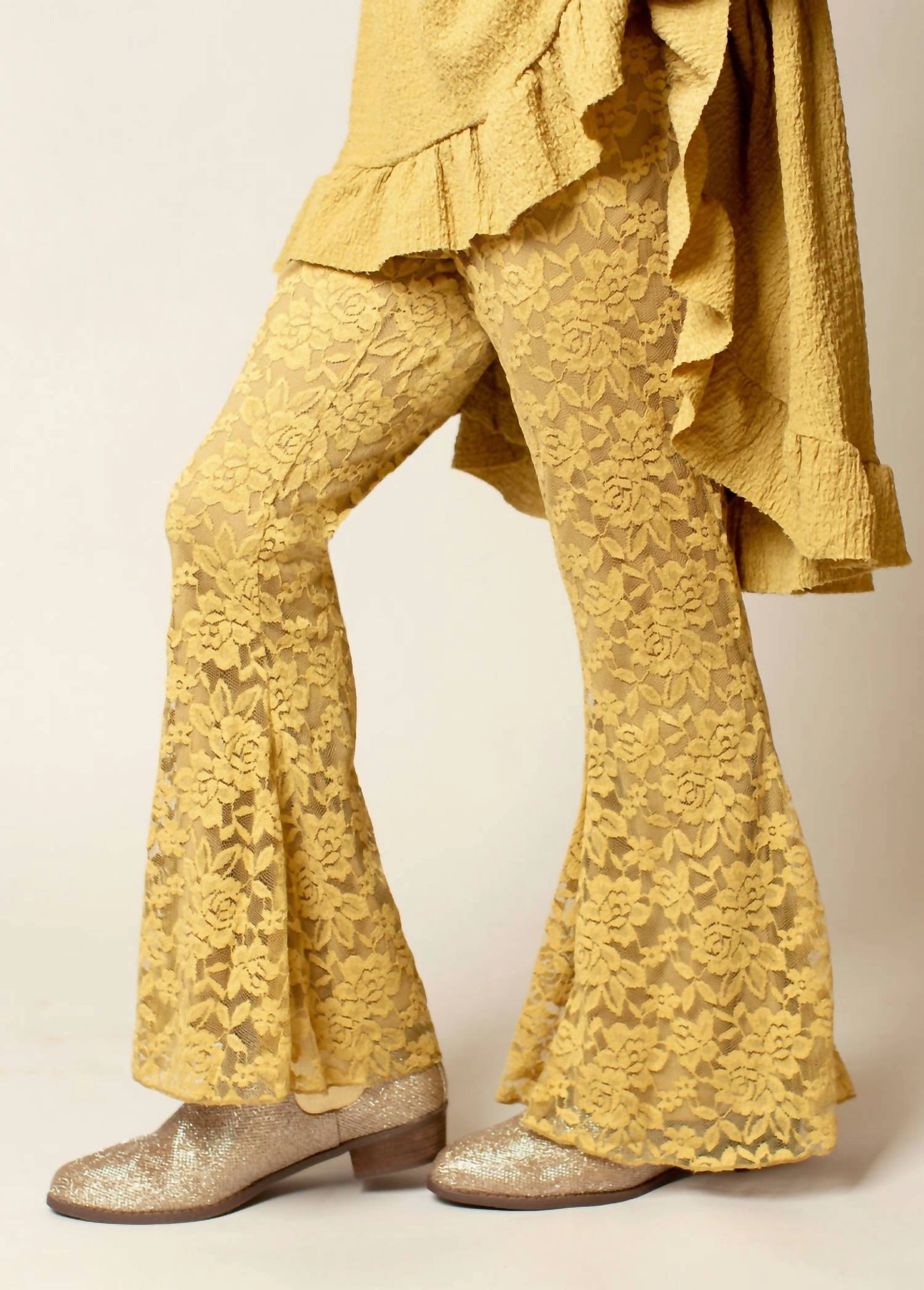Girl's Kennedy Pant In Dusty Citron Girls Flared Leggings
