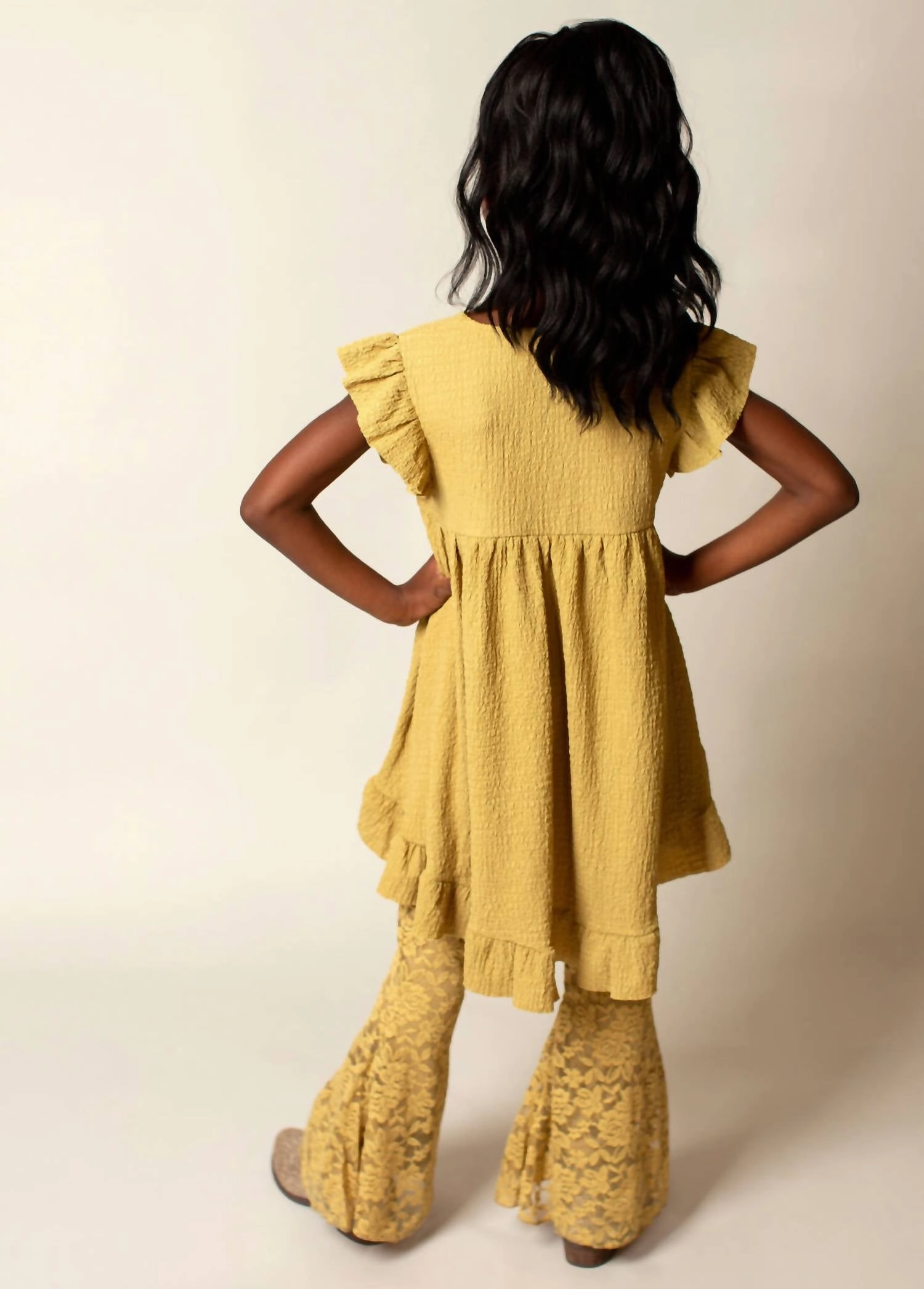 Girl's Kennedy Pant In Dusty Citron Girls Flared Leggings
