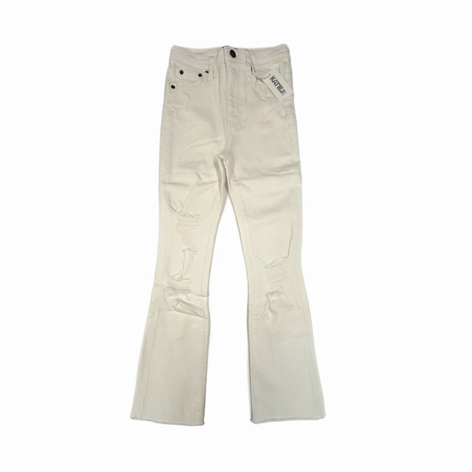 Girl's La Street Flare Jean In White girls bootcut jeans, stretch denim girls