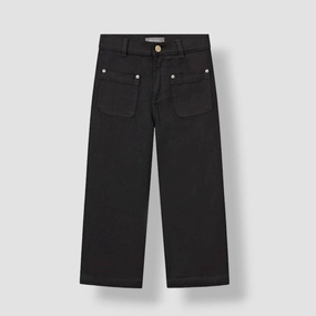 Girl's Lily Wide Leg Jean In Black girls bootcut jeans, stretch denim girls