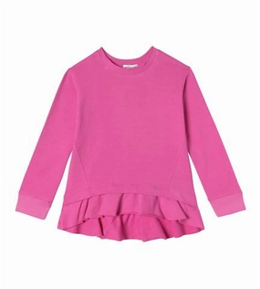 Girl's Long Sleeve Tops In Berry ruffle tops girls, long sleeve tees girls