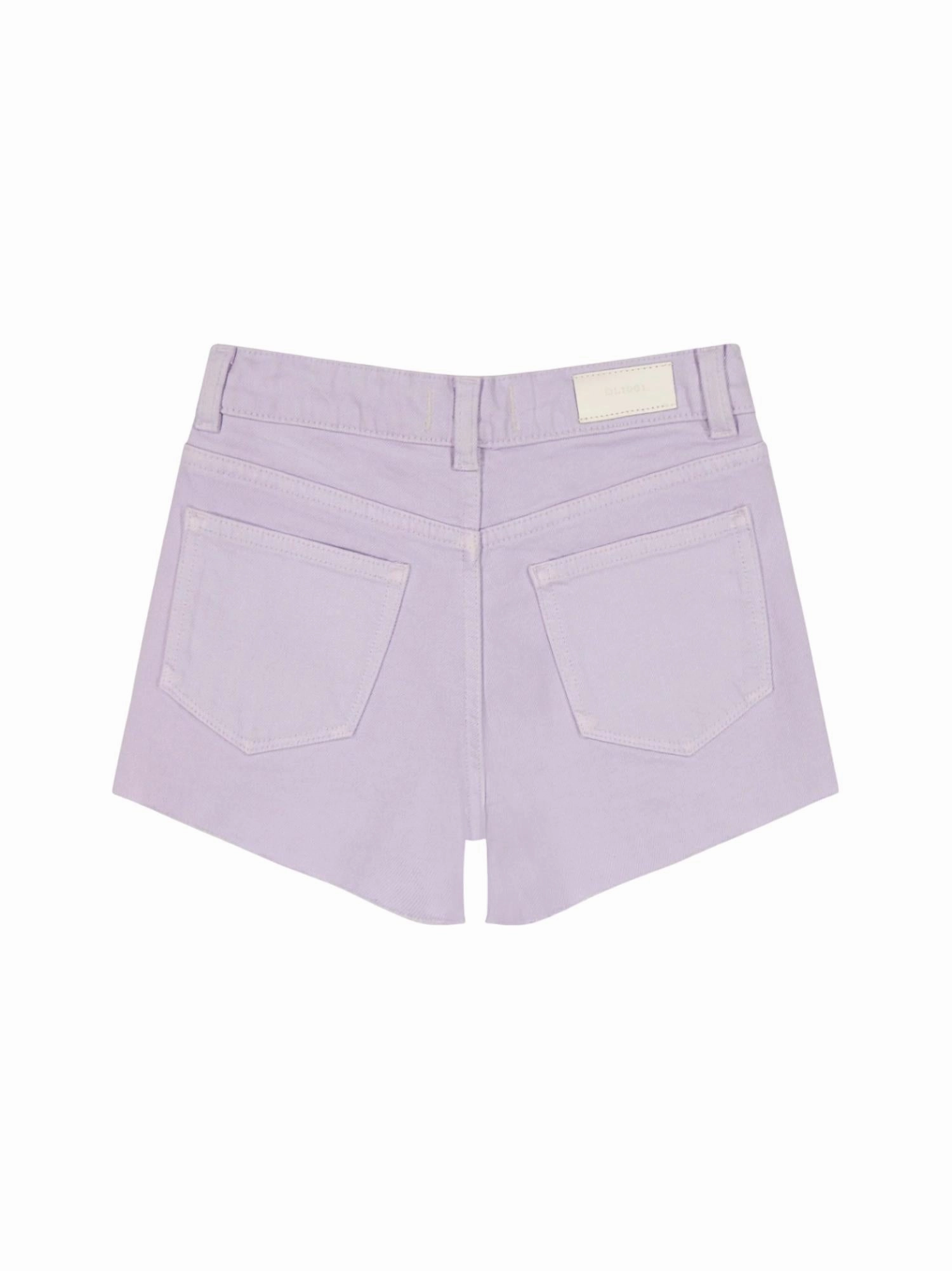 Girl's Lucy Denim Cut Off Short In Lilac Cloud Girls Scallop Hem Shorts