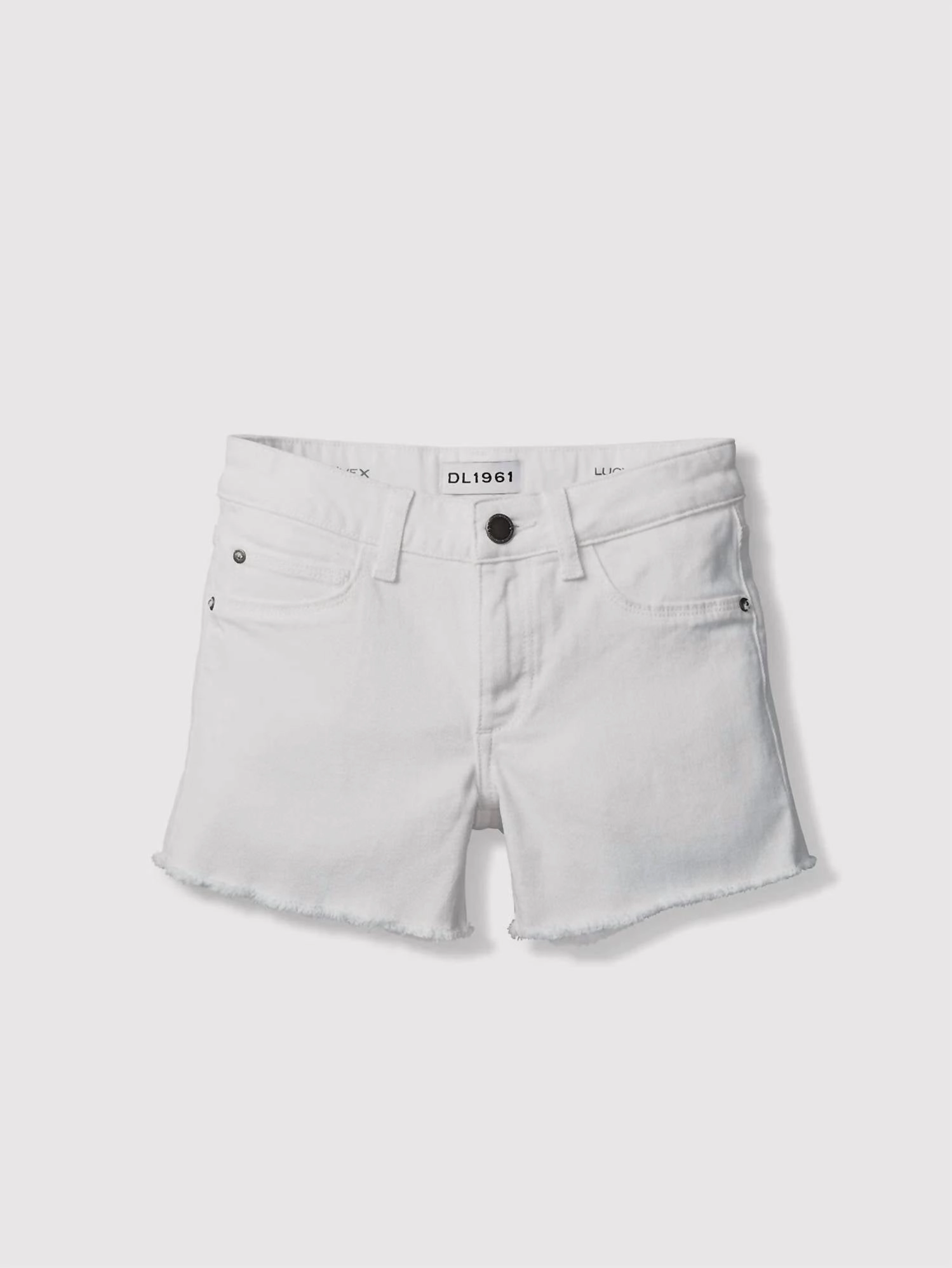Girl's Lucy Denim Cut Off Short In White girls bermuda shorts, bike shorts girls