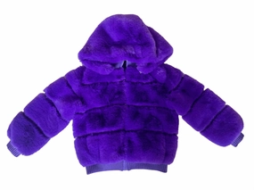 Girl's Magic Faux Coat In Purple girls trench coats, waterproof jackets girls