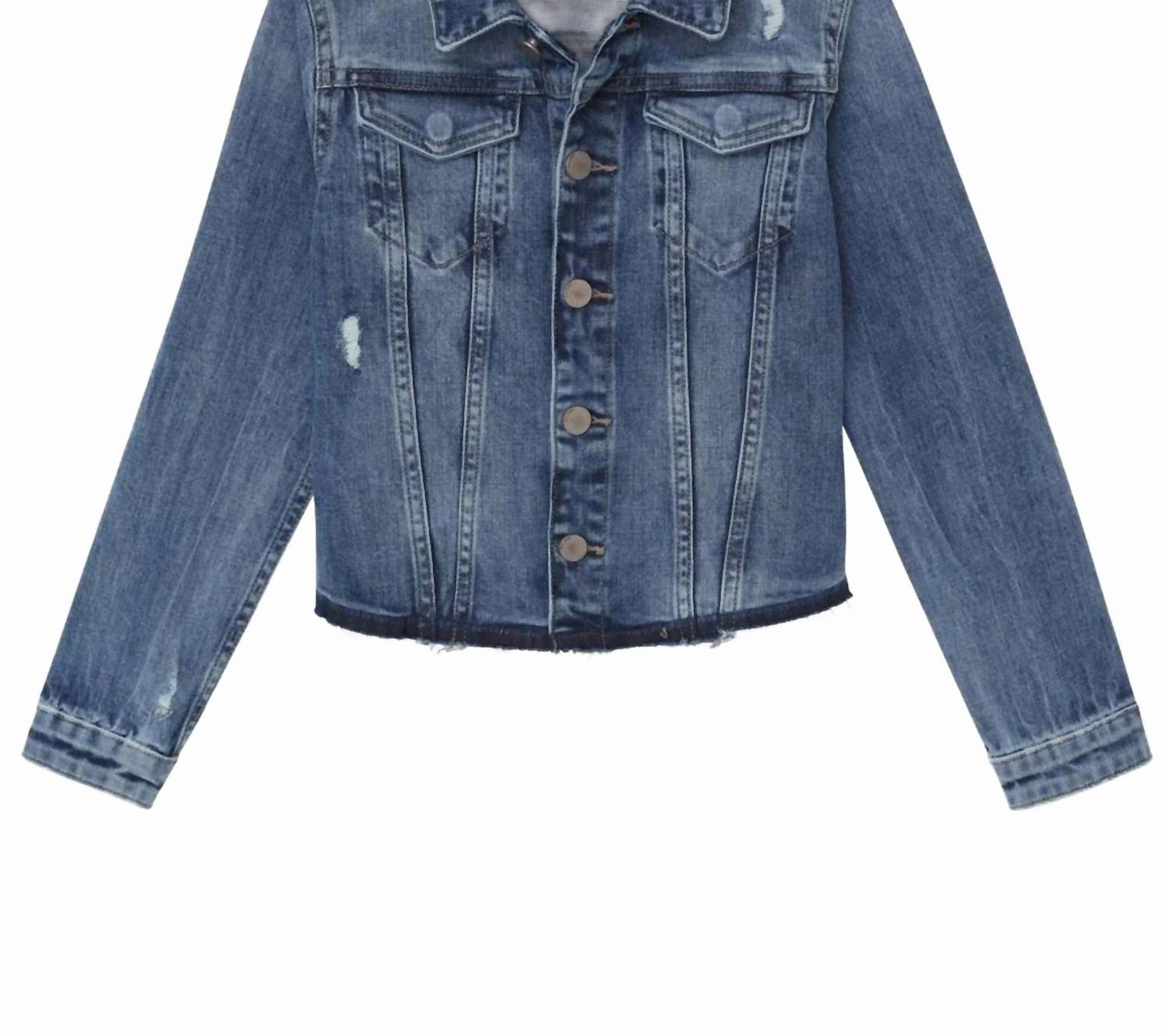 Girl's Manning Denim Jacket In Cloud Girls Sherpa Coat