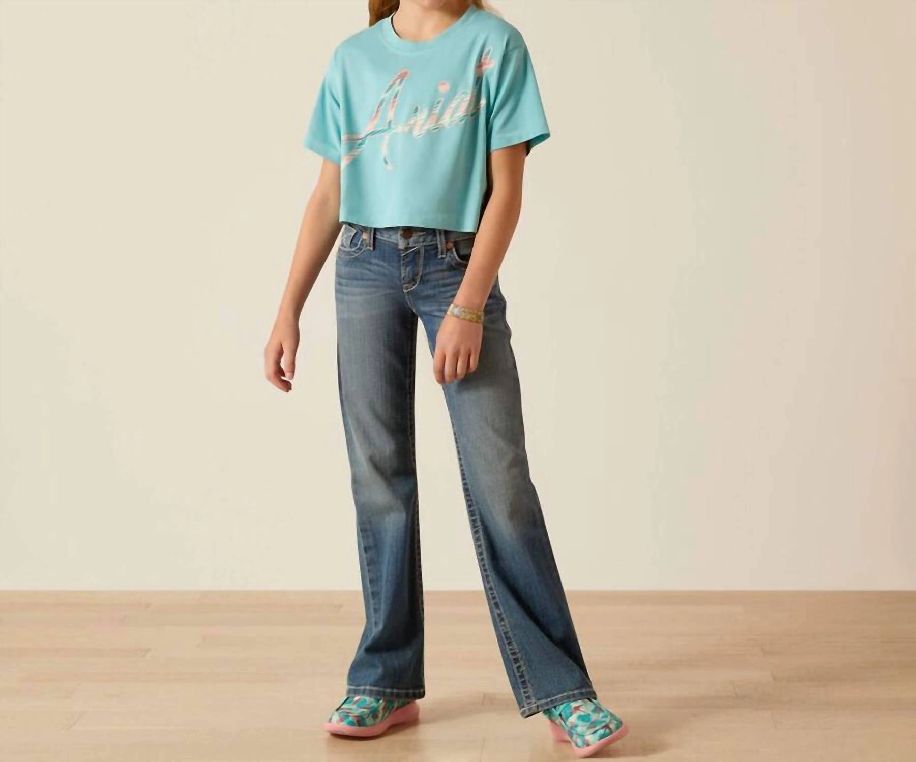 Girl's Mills T-Shirt In Marine Blue Girls Tunic Top