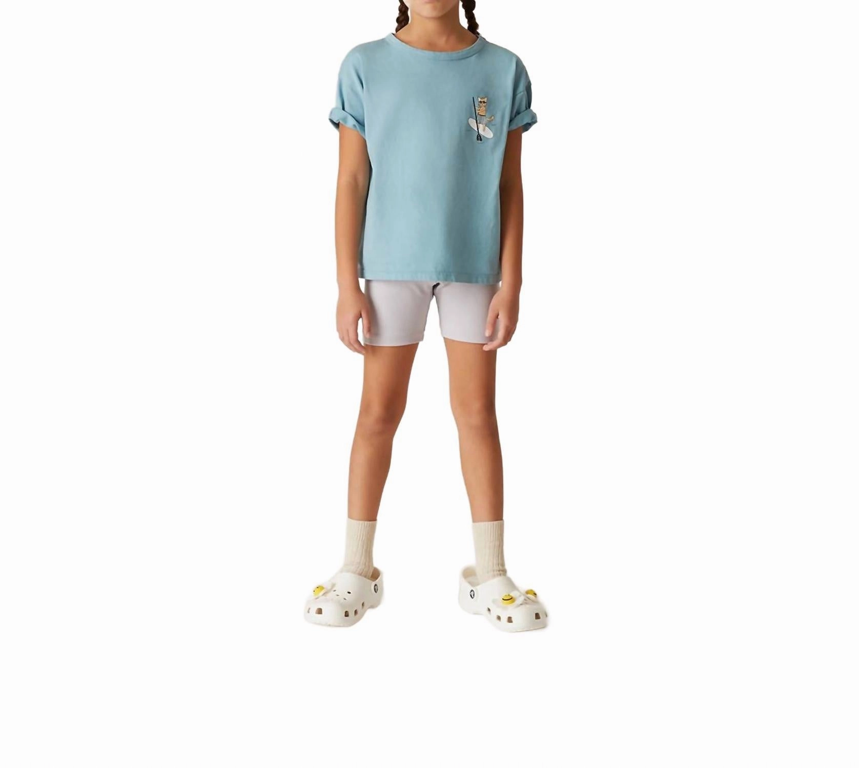 Girl's Nomad Short Leggings In Off White Girls Scallop Hem Shorts