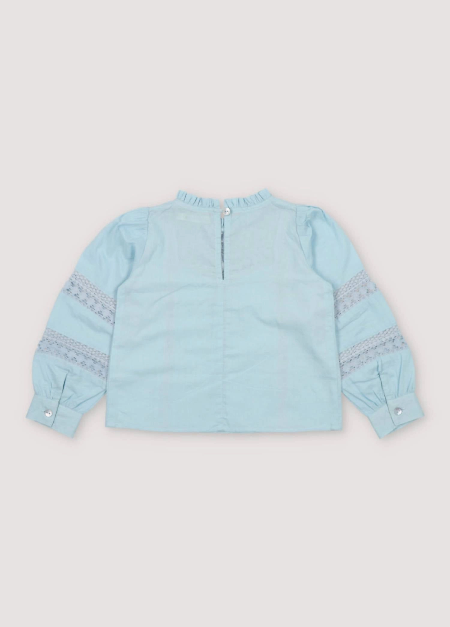 Girl's Paris Blouse In Gentle Sky Girls Tunic Top