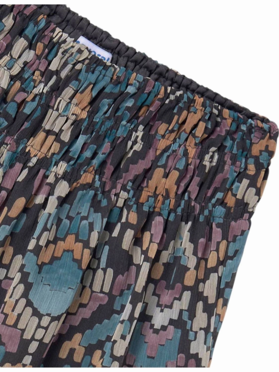 Girl's Patterned Skirt In Multi Color Girls Scallop Hem Shorts