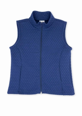 Girl's Quilted Virginia Vest In Northshore Navy girls trench coats, waterproof jackets girls