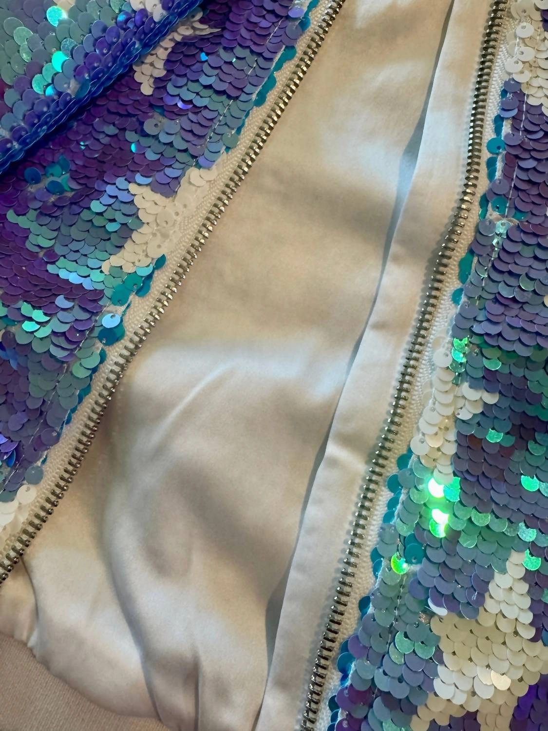 Girl's Reversible Sequin Star Bomber Jacket In Purple Multicolor Girls Sherpa Coat