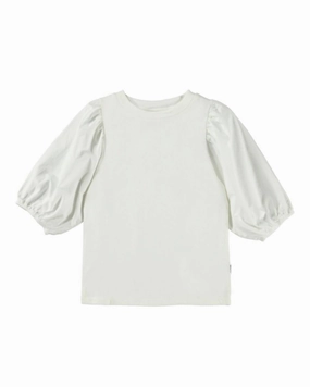 Girl's Rica Top In White ruffle tops girls, long sleeve tees girls