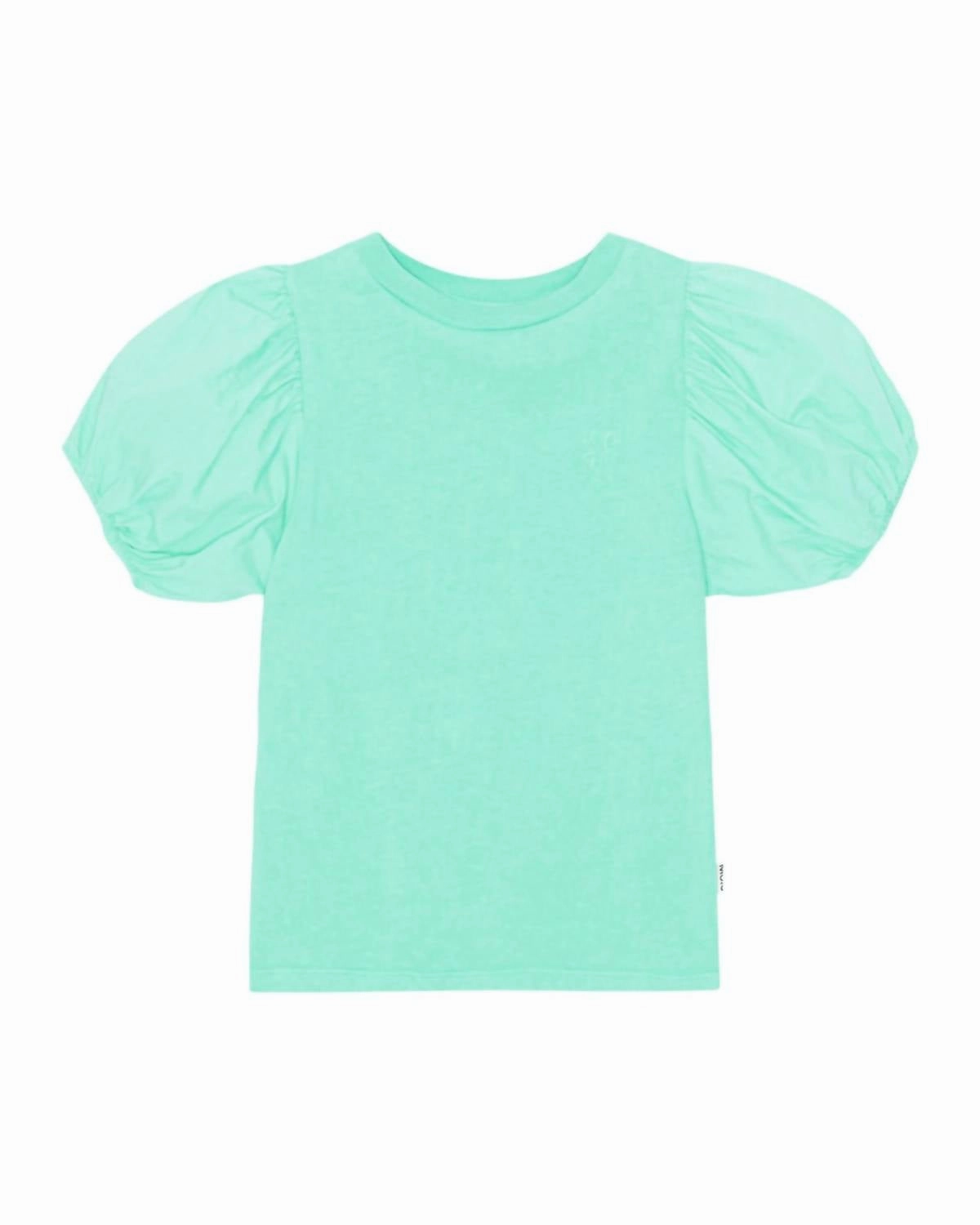 Girl's Ritta Shirt In Cool Mint ruffle tops girls, long sleeve tees girls