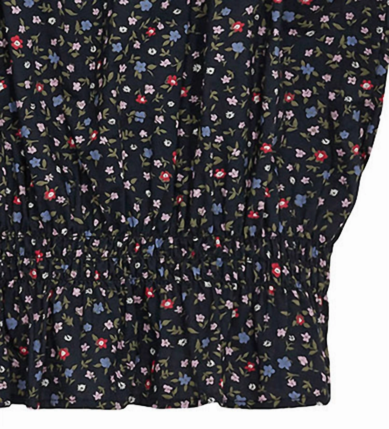 Girl's Serena Flare Mini Flower Print Top In Navy Girls Tunic Top