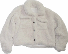Girl's Sherpa Jacket In Off White girls trench coats, waterproof jackets girls