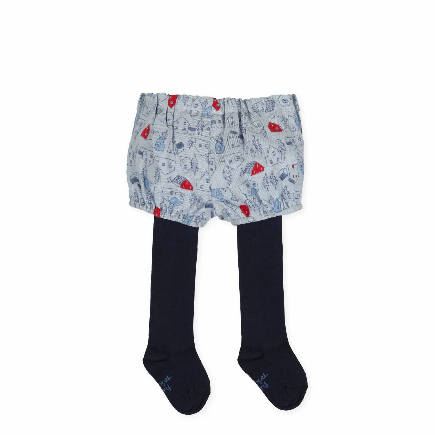 Girl's Shorts With Tights In Indigo Girls Scallop Hem Shorts