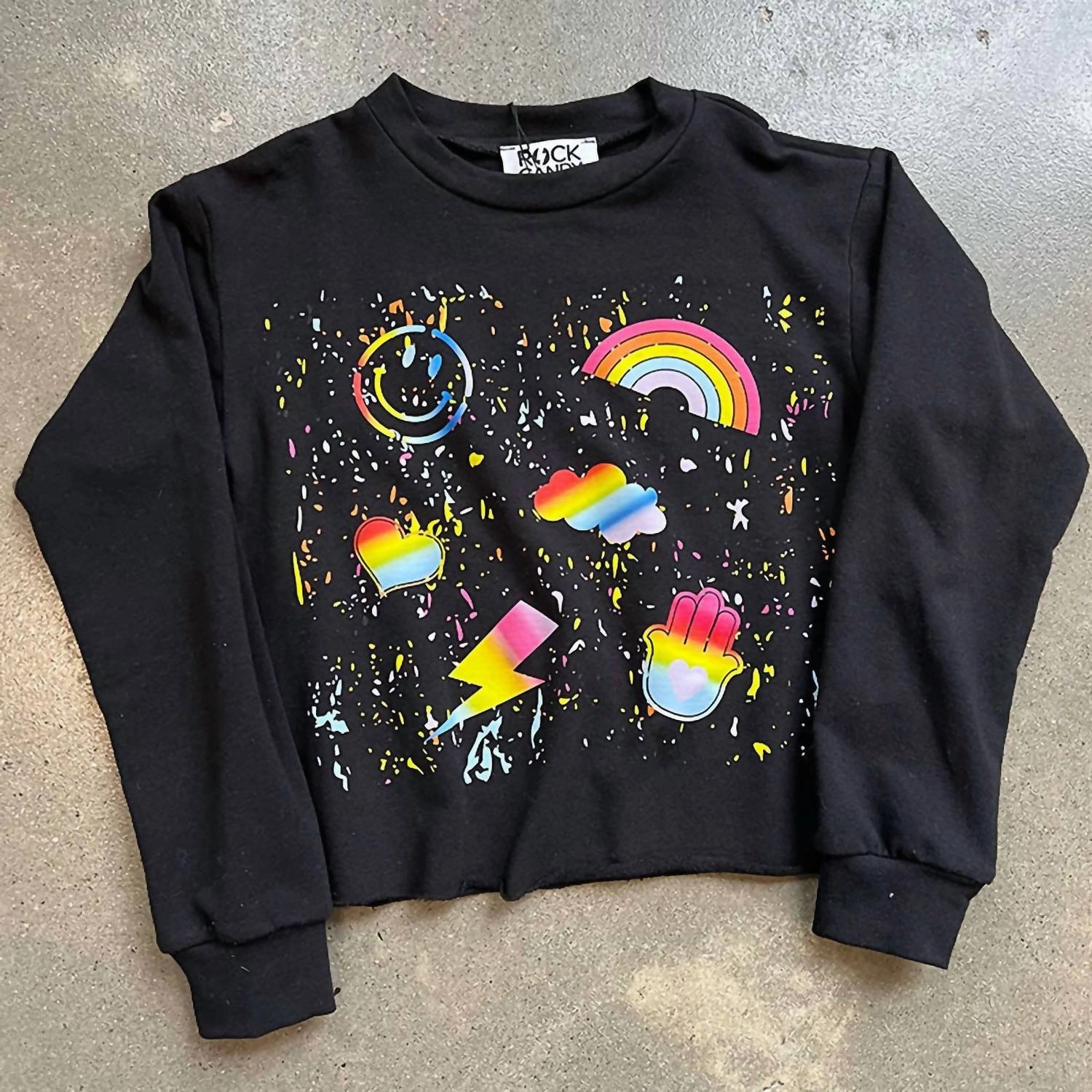 Girl's Splatter Icon Sweatshirt In Black Girls Tunic Top