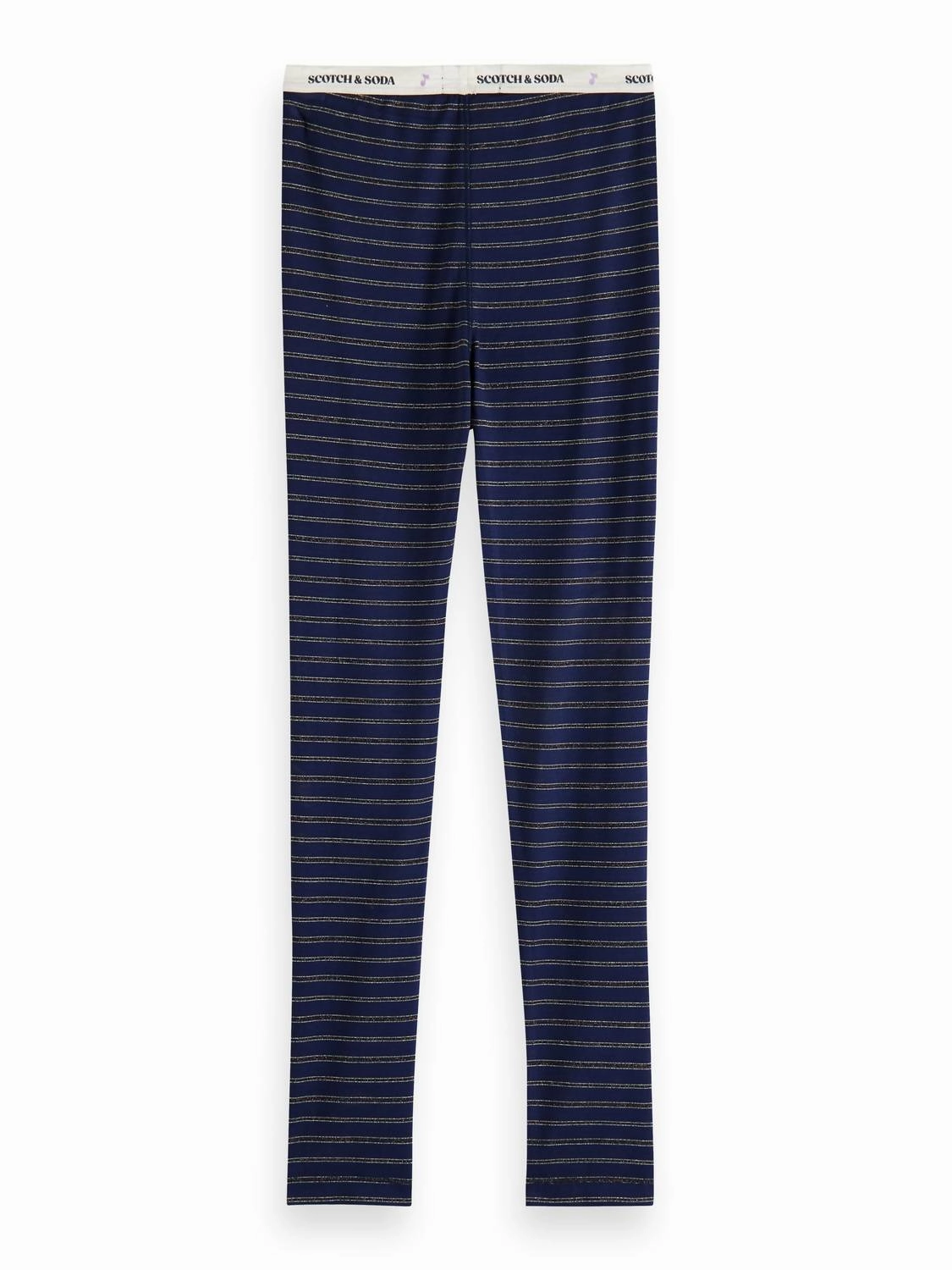Girl's Striped Glitter Leggings In Blue Girls Flared Leggings