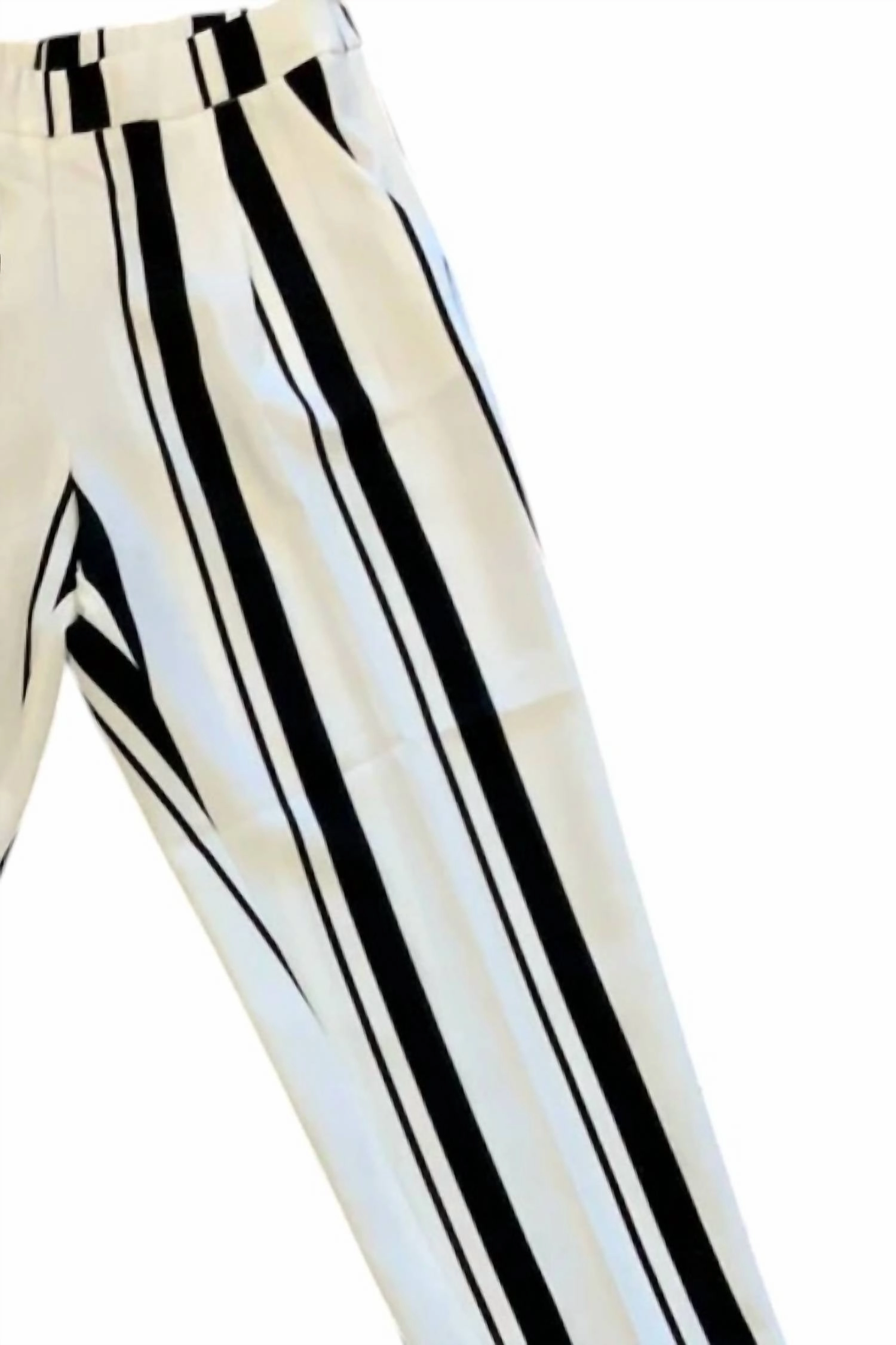 Girl's Striped Pants In White/black Girls Flared Leggings