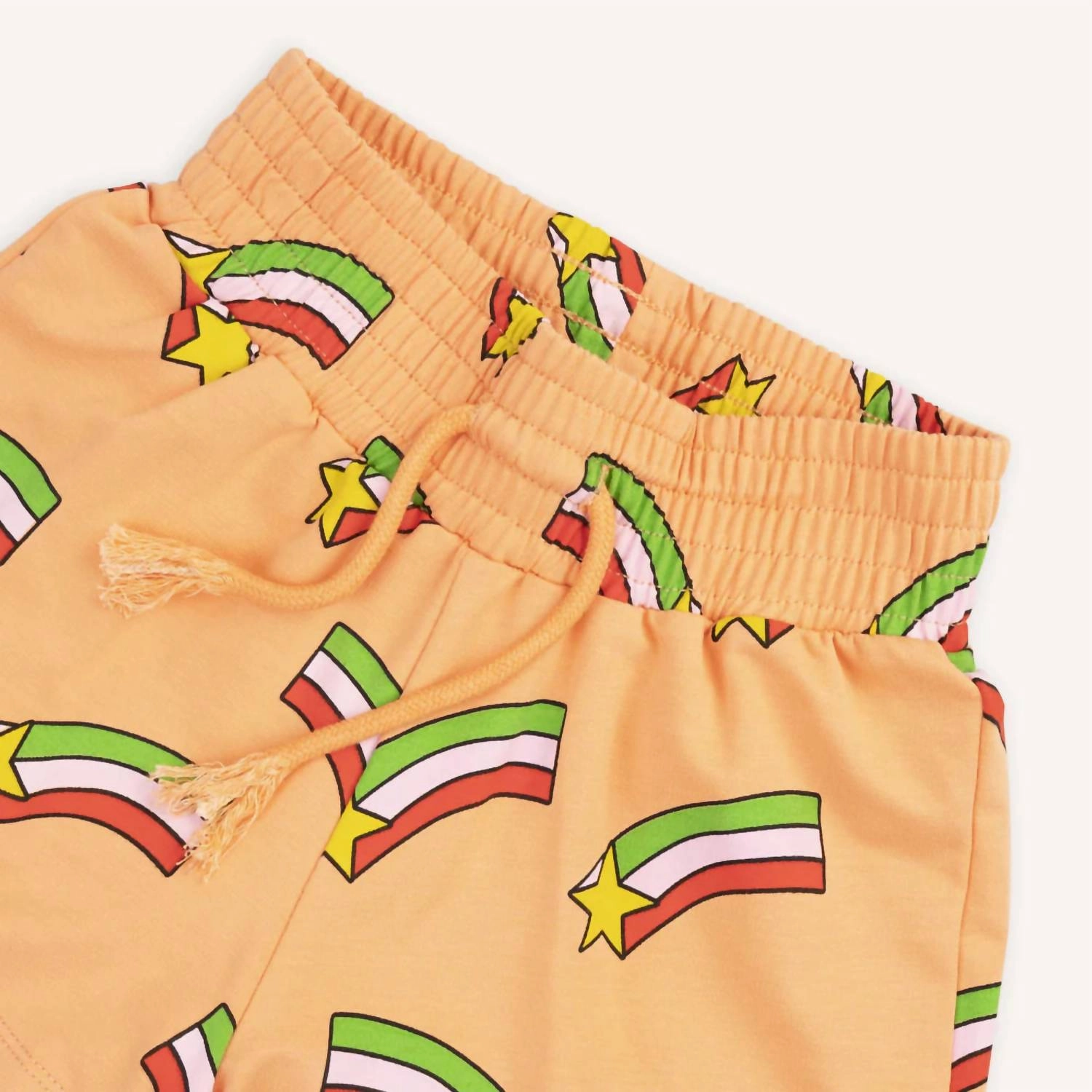 Girl's Sweat Shorts In Peach Girls Scallop Hem Shorts