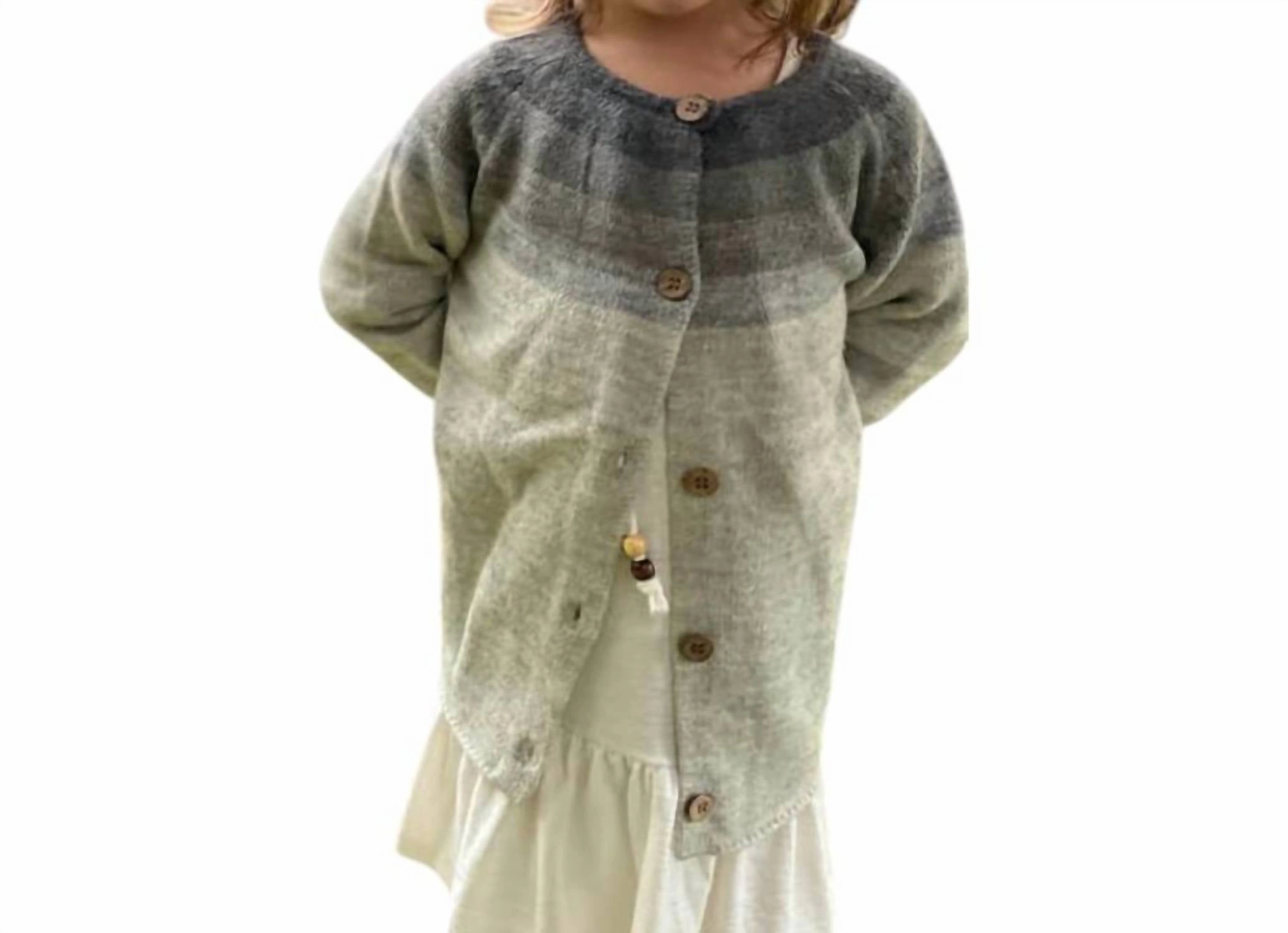 Girl's Tiffany Sweater In Neutral Multi ruffle tops girls, long sleeve tees girls