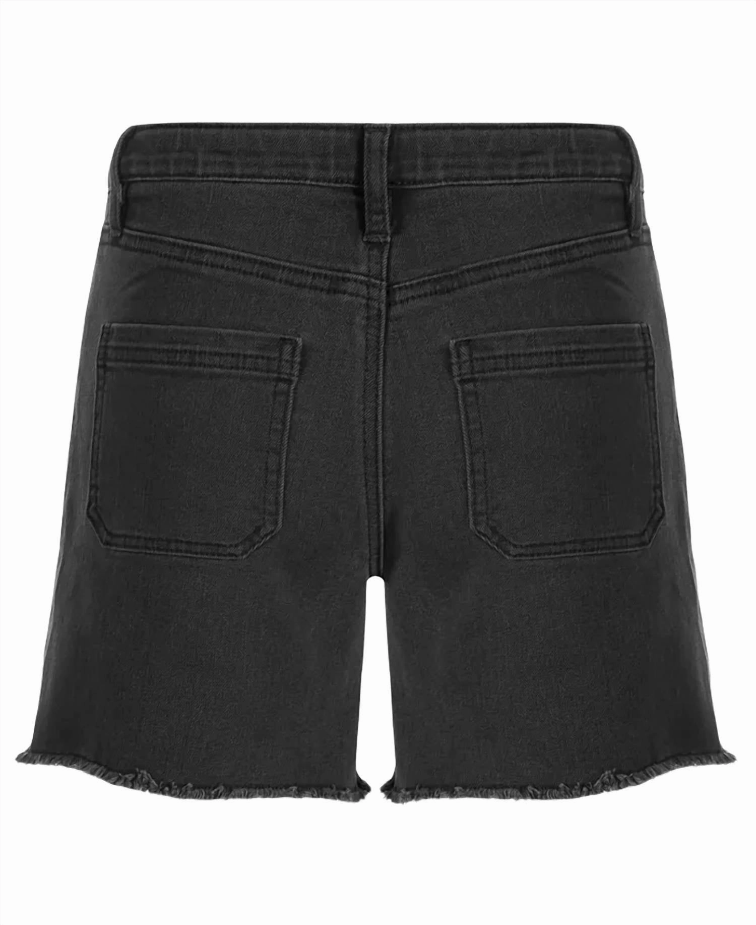 Girl's Tulipa 5-Pocket Midi Shorts In Black Girls Scallop Hem Shorts