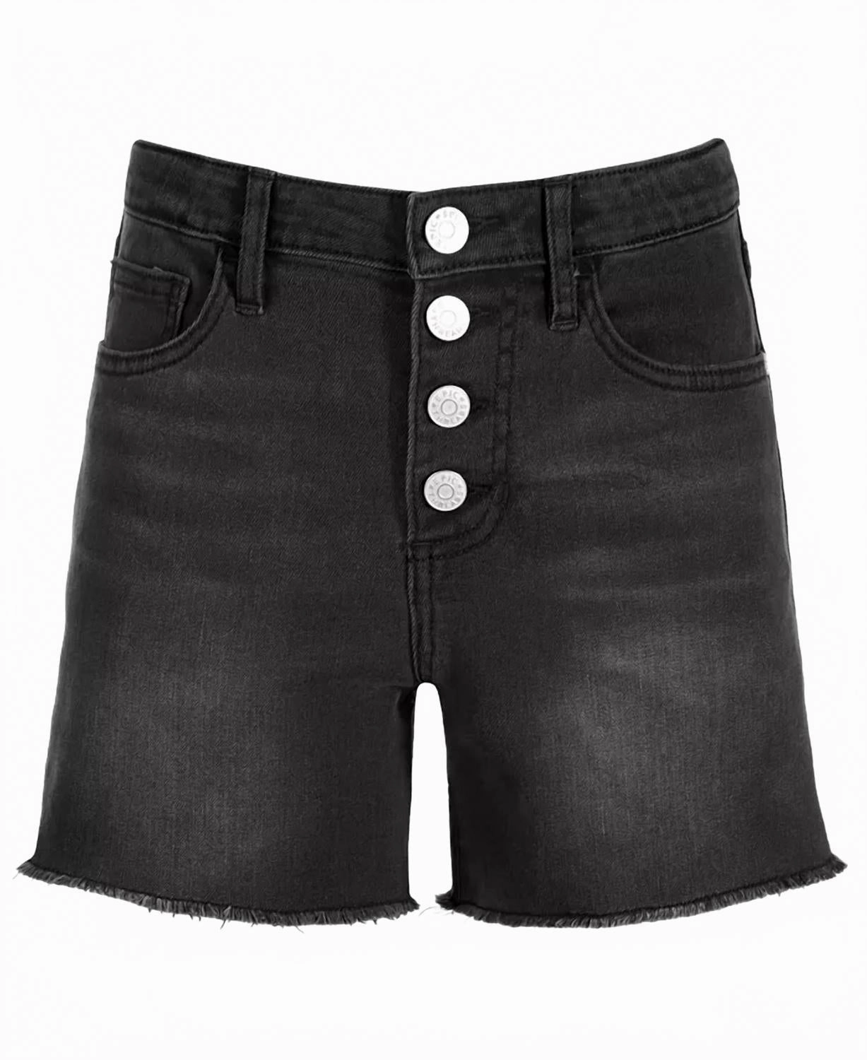 Girl's Tulipa 5-Pocket Midi Shorts In Black girls bermuda shorts, bike shorts girls