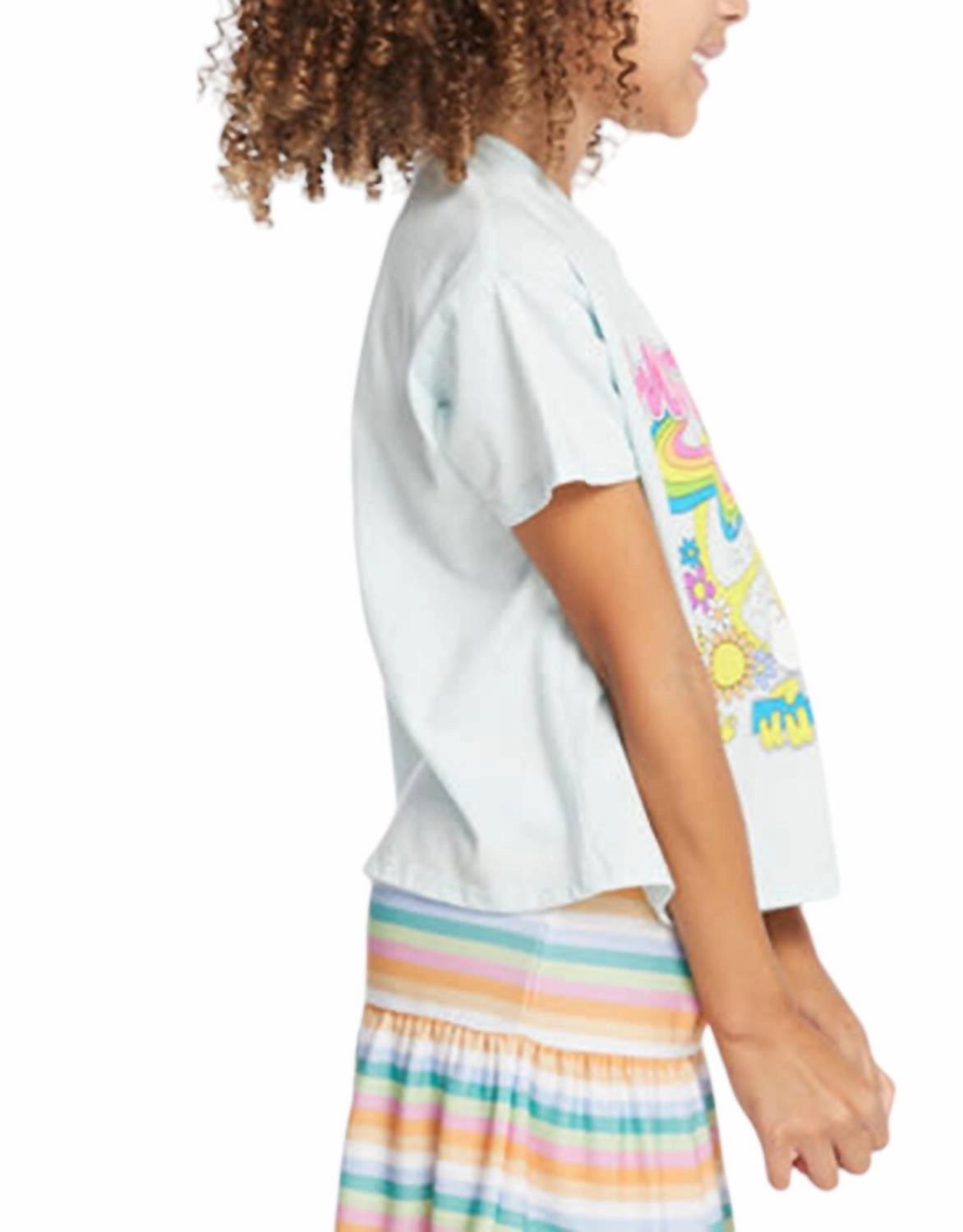 Girl's Woodstock T-Shirt In Light Blue Girls Tunic Top